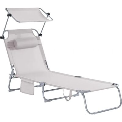 SoBuy Tumbona - Sombrilla ajustable y respaldo - Beige SoBuy Tumbona - Sombrilla ajustable y respaldo - Beige
