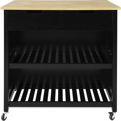 SoBuy FKW74-SCH Küchenwagen - Lagerung, Schwarz & Natur, 2 Schubladen SoBuy FKW74-SCH Küchenwagen - Lagerung, Schwarz & Natur, 2 Schubladen