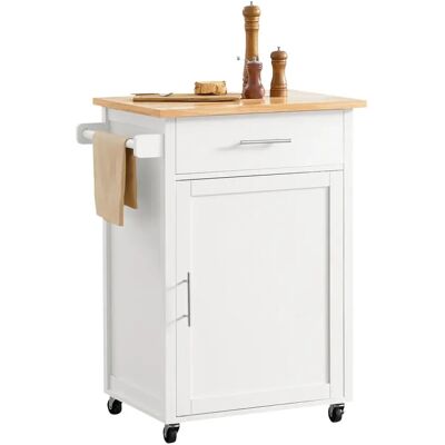 SoBuy FKW102-WN Carro de Cocina - Blanco+Natural - Carrito de Servicio SoBuy FKW102-WN Carro de Cocina - Blanco+Natural - Carrito de Servicio