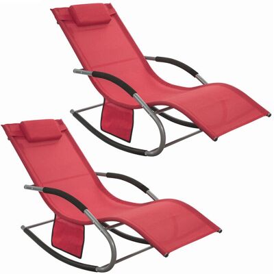 SoBuy Red Garden Sun Loungers - Garden Sun Loungers SoBuy Red Garden Sun Loungers - Garden Sun Loungers