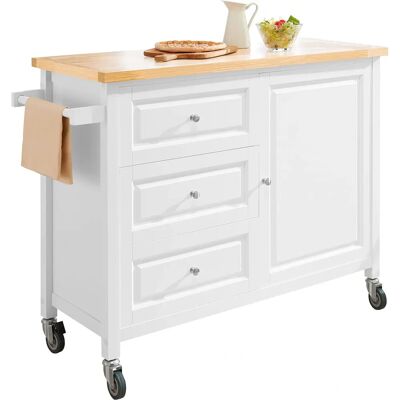 Carro de Cuisine SoBuy avec Plan de Travail - 3 Tiroirs, 1 Porte, 75kg - Publicité Carro de Cuisine SoBuy avec Plan de Travail - 3 Tiroirs, 1 Porte, 75kg - Publicité