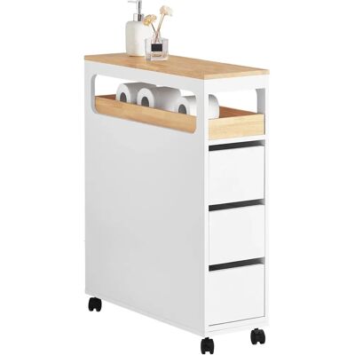 SoBuy Armoire de bain multifonction blanche - 65x23x82cm - Publicité SoBuy Armoire de bain multifonction blanche - 65x23x82cm - Publicité