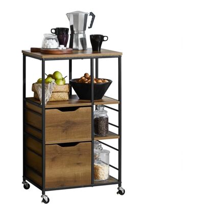 SoBuy FKW111-PF food service cart - Industrial vintage style, 3 shelves, 2 drawers - Food Service Cart SoBuy FKW111-PF food service cart - Industrial vintage style, 3 shelves, 2 drawers - Food Service Cart