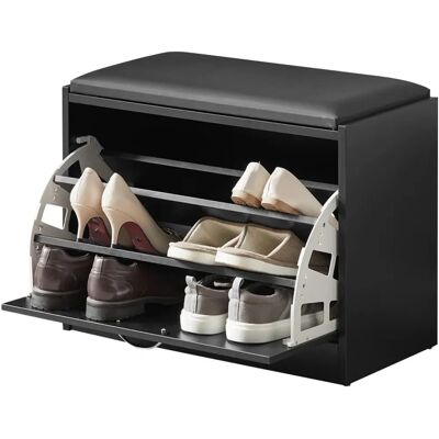SoBuy FSR16-SCH Banc à Chaussures avec Siège - Noir - Publicité SoBuy FSR16-SCH Banc à Chaussures avec Siège - Noir - Publicité