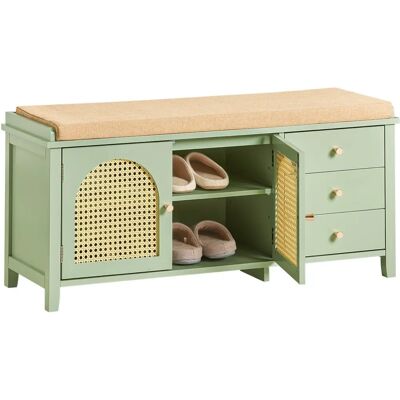 Organizador de zapatos verde SoBuy - Banco de almacenamiento moderno con estantes Organizador de zapatos verde SoBuy - Banco de almacenamiento moderno con estantes