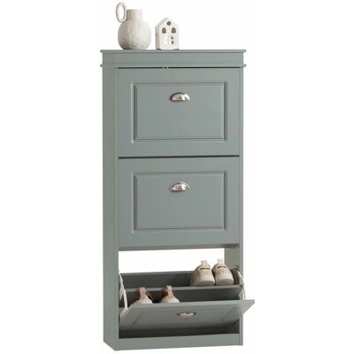 SoBuy Grey Shoe Cabinet with 3 Drawers - Shoe Storage Organizer Unit SoBuy Grey Shoe Cabinet with 3 Drawers - Shoe Storage Organizer Unit