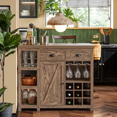 SoBuy SVW20-N Buffet - Industriële Vintage Stijl Keuken Eiland met Opbergruimte SoBuy SVW20-N Buffet - Industriële Vintage Stijl Keuken Eiland met Opbergruimte