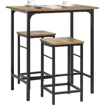 Set da Pranzo SoBuy Naturale - 3 Pezzi, Tavolo & 2 Sgabelli - Cucina/Bar Set da Pranzo SoBuy Naturale - 3 Pezzi, Tavolo & 2 Sgabelli - Cucina/Bar