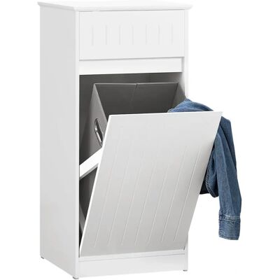 SoBuy Wäsche-Schrank - Modernes Weiß mit verstecktem Korb & Schublade SoBuy Wäsche-Schrank - Modernes Weiß mit verstecktem Korb & Schublade