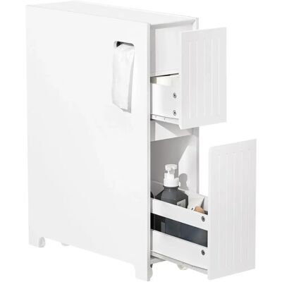 SoBuy White BZR111-W Bathroom Storage Cabinet with Wheels SoBuy White BZR111-W Bathroom Storage Cabinet with Wheels