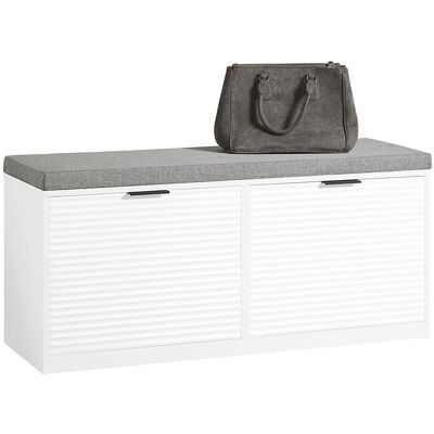Organizador de Zapatos Blanco SoBuy FSR147-W con Asiento Acolchado - Almacenamiento de Zapatos Organizador de Zapatos Blanco SoBuy FSR147-W con Asiento Acolchado - Almacenamiento de Zapatos