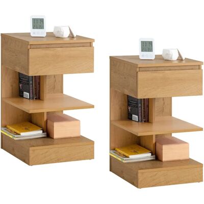 Sobuy Modèle FBT49-Nx2 Ensemble de Tables de Nuit - 2 Étagères & Tiroir - Publicité Sobuy Modèle FBT49-Nx2 Ensemble de Tables de Nuit - 2 Étagères & Tiroir - Publicité