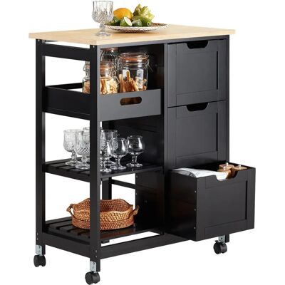 Carrello da Cucina SoBuy - Carrello Multiuso per Cucina - Nero Carrello da Cucina SoBuy - Carrello Multiuso per Cucina - Nero