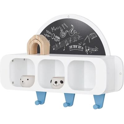 Étagère Murale pour Enfants SOBUY avec Tableau - Bleu et Blanc - 70x20 - Publicité Étagère Murale pour Enfants SOBUY avec Tableau - Bleu et Blanc - 70x20 - Publicité