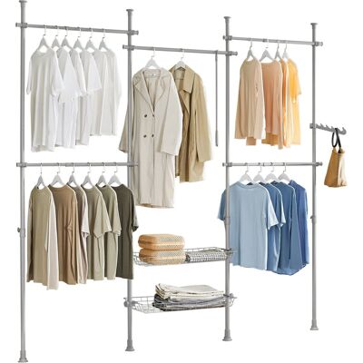 Perchero de Ropa Telescópico KLS04-HG de SoBuy - Sistema Extensible Perchero de Ropa Telescópico KLS04-HG de SoBuy - Sistema Extensible