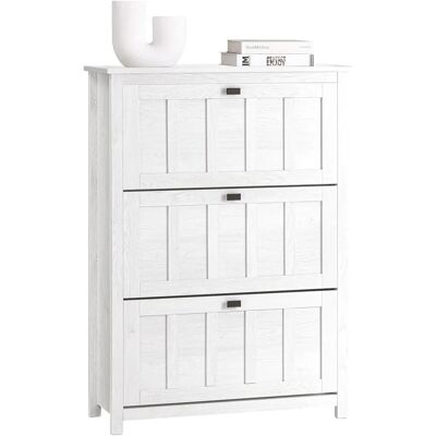 SoBuy White Shoe Storage Cabinet - 3 Flip-Drawers, Vintage White SoBuy White Shoe Storage Cabinet - 3 Flip-Drawers, Vintage White