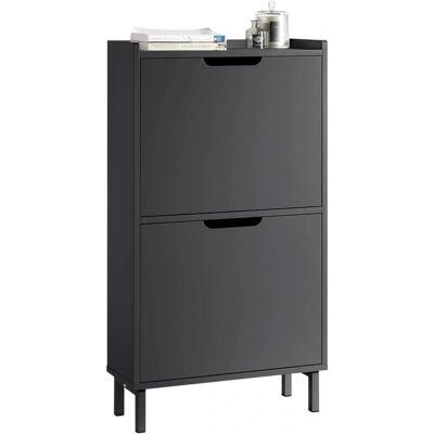 SoBuy Shoe Cabinet - 2 Flip-drawers Narrow Space Saving Black SoBuy Shoe Cabinet - 2 Flip-drawers Narrow Space Saving Black