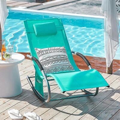SoBuy Turkizna leżanka ogrodowa - Garden Sun Lounger Recliner SoBuy Turkizna leżanka ogrodowa - Garden Sun Lounger Recliner