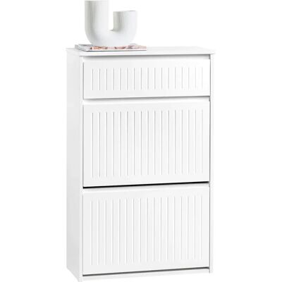 Scarpiere Bianca SoBuy - 2 Cassetti a Ribalta & 1 Cassetto Estraibile Scarpiere Bianca SoBuy - 2 Cassetti a Ribalta & 1 Cassetto Estraibile
