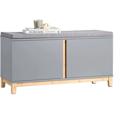 Banquette à chaussures SoBuy FSR117-HG Gris avec 2 Portes et Siège - Publicité Banquette à chaussures SoBuy FSR117-HG Gris avec 2 Portes et Siège - Publicité