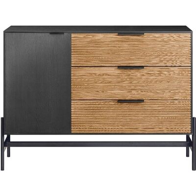 Buffet Noir avec 1 Porte et 3 Tiroirs - Meuble de Cuisine - Publicité Buffet Noir avec 1 Porte et 3 Tiroirs - Meuble de Cuisine - Publicité