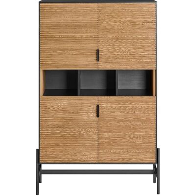 Aparador Negro de SoBuy con 4 Puertas - Mueble de Entrada Aparador Negro de SoBuy con 4 Puertas - Mueble de Entrada
