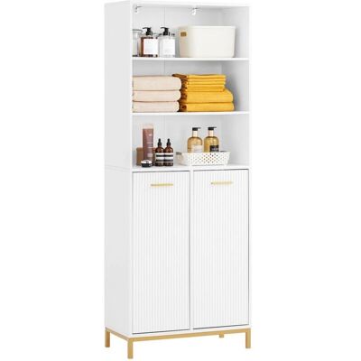 SoBuy Badkamer Hoge Kast - Ruimtebesparende Opberging met Wasmanden SoBuy Badkamer Hoge Kast - Ruimtebesparende Opberging met Wasmanden