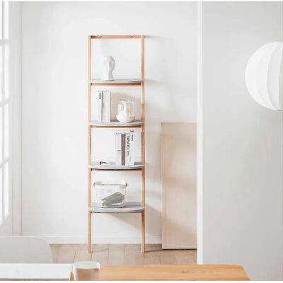 SoBuy Gris+Natur Estantería de 4 niveles - Estantería de pared SoBuy Gris+Natur Estantería de 4 niveles - Estantería de pared