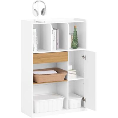 SoBuy Blanco+Natural Estantería - Estantería de almacenamiento SoBuy Blanco+Natural Estantería - Estantería de almacenamiento