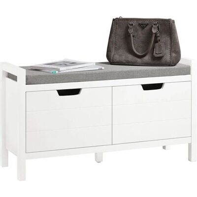 Banquette à Chaussures Blanche SoBuy - Organisateur Moderne 2 Portes - Publicité Banquette à Chaussures Blanche SoBuy - Organisateur Moderne 2 Portes - Publicité
