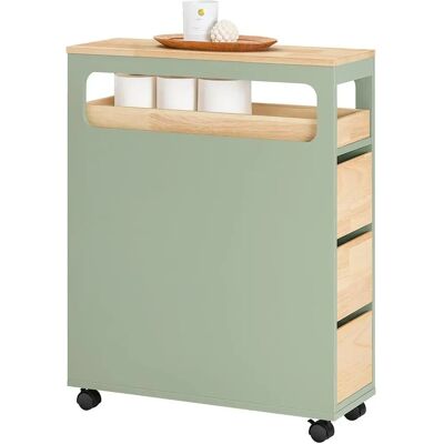 Armoire étroite de salle de bain SoBuy - Vert - Solution de rangement - Publicité Armoire étroite de salle de bain SoBuy - Vert - Solution de rangement - Publicité