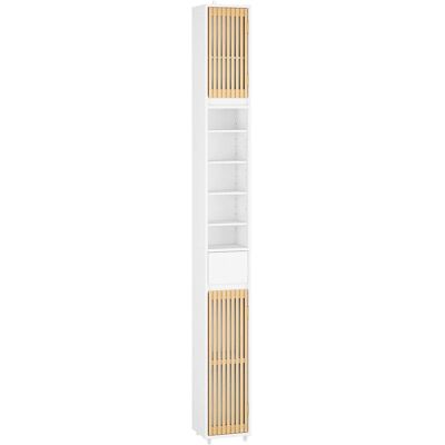 SOBUY - Kompakte Badschrank - Blau - 20x20x180cm SOBUY - Kompakte Badschrank - Blau - 20x20x180cm