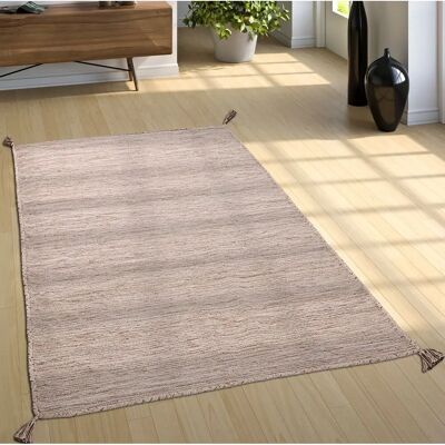 Alfombra Beige de Algodón Natural - Salón Paco Home Alfombra Beige de Algodón Natural - Salón Paco Home