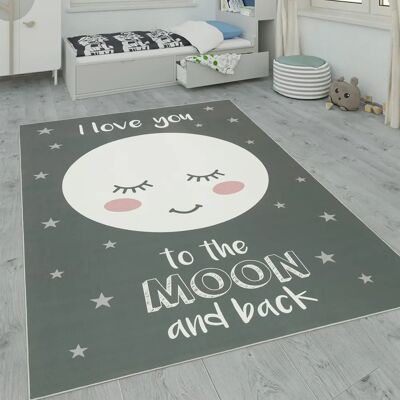 Paco Home - Tappeto per bambini - Design stelle e luna - 80x150cm - Tappeto Paco Home - Tappeto per bambini - Design stelle e luna - 80x150cm - Tappeto