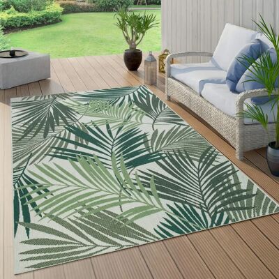 Paco Home - Alfombra Exteriores - Motivo Floral Jungla - 140x200cm Paco Home - Alfombra Exteriores - Motivo Floral Jungla - 140x200cm