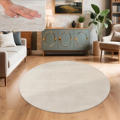Paco Home - Tappeto in Pelle Artificiale a Pelo Lungo - Beige - 80cm Paco Home - Tappeto in Pelle Artificiale a Pelo Lungo - Beige - 80cm