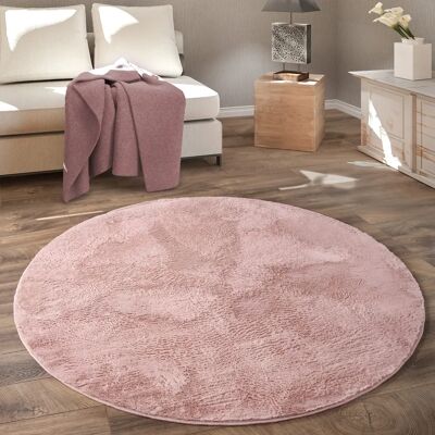 Paco Home - Tappeto Rotondo - Pelliccia Finta, ø 80 cm, Rosa Paco Home - Tappeto Rotondo - Pelliccia Finta, ø 80 cm, Rosa