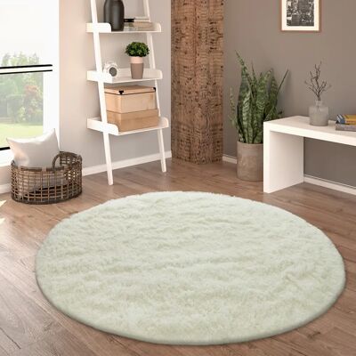 Paco Home Weiß 120cm Langflor Teppich - Wohnzimmer Paco Home Weiß 120cm Langflor Teppich - Wohnzimmer