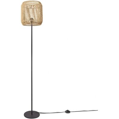 Lampada da Terra Moderna in Rattan Nero Beige - Lampada da Terra Lampada da Terra Moderna in Rattan Nero Beige - Lampada da Terra