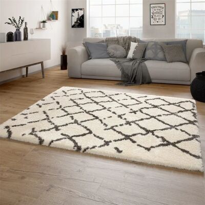 Paco Home Lang Shaggy Teppich - Skandinavisches Karo 160x230cm Paco Home Lang Shaggy Teppich - Skandinavisches Karo 160x230cm