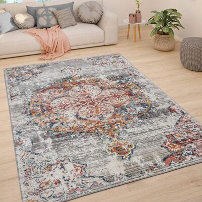 PACO HOME Antrazit Kurzes Flor Vintage Orientalischer Teppich PACO HOME Antrazit Kurzes Flor Vintage Orientalischer Teppich