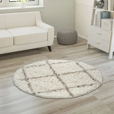 Paco Home - Runde 120cm Beige Langhaariger Shaggy-Teppich - Teppich Paco Home - Runde 120cm Beige Langhaariger Shaggy-Teppich - Teppich