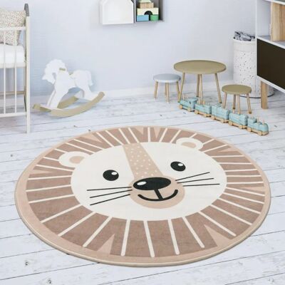 Paco Home Runde Kinderteppich - Weiches Tier- und Mondmuster - 150 cm Paco Home Runde Kinderteppich - Weiches Tier- und Mondmuster - 150 cm