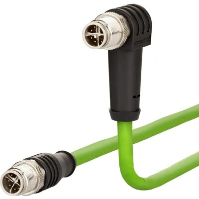 Metz Connect M12 Netzwerkkabel - 5m, Grün, CAT 6A - M12-M12 Metz Connect M12 Netzwerkkabel - 5m, Grün, CAT 6A - M12-M12