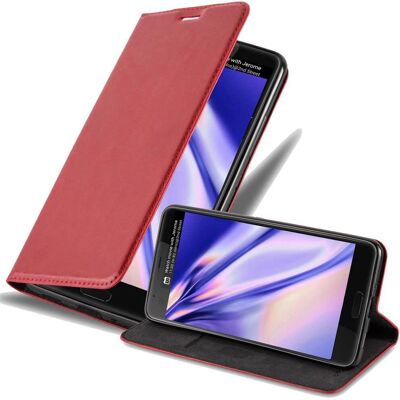 Cadorabo HTC U ULTRA Hülle - Schutzcase mit Ständerfunktion und Kartenfach - Rot Cadorabo HTC U ULTRA Hülle - Schutzcase mit Ständerfunktion und Kartenfach - Rot
