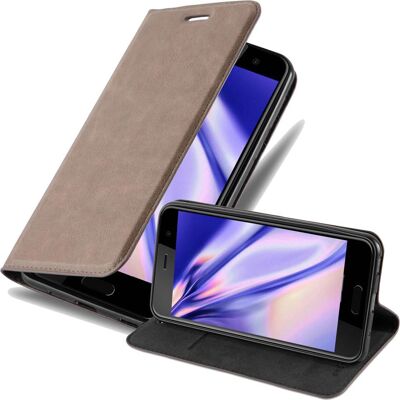 Cadorabo HTC U PLAY Kaffee Braun Schutz Hülle mit Ständer & Kartenfach Cadorabo HTC U PLAY Kaffee Braun Schutz Hülle mit Ständer & Kartenfach