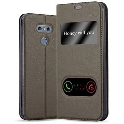 Cadorabo LG G6 Hülle mit 2 Sichtfenstern - Steinbraun Cadorabo LG G6 Hülle mit 2 Sichtfenstern - Steinbraun