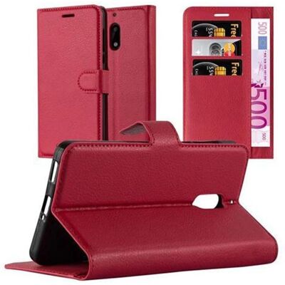 Nokia 6 2017 CARMINE RED Buchhülle mit Kartenfächern & Ständer Nokia 6 2017 CARMINE RED Buchhülle mit Kartenfächern & Ständer