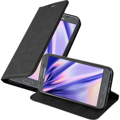Capa estilo livro Night Black para Samsung J7 2017 com suporte e porta-cartões Capa estilo livro Night Black para Samsung J7 2017 com suporte e porta-cartões