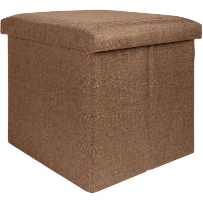Intirilife Braun Leinen-Optik Sitzhocker 38x38x38 cm - Sitzwürfel mit Deckel Intirilife Braun Leinen-Optik Sitzhocker 38x38x38 cm - Sitzwürfel mit Deckel